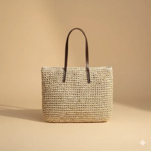 Sac Panier Tressé Anses Épaules