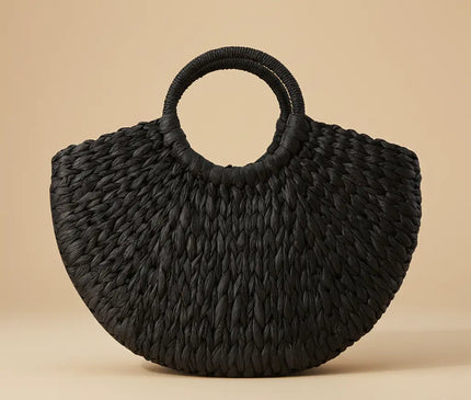 Sac Panier Papier Tressé Géométrique