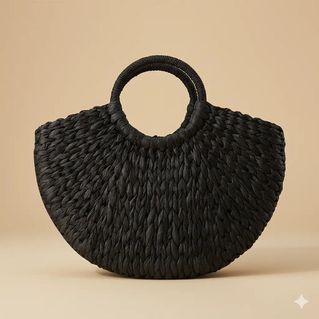 Sac Panier Papier Tressé Géométrique