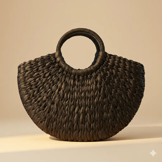 Sac Panier Papier Tressé Géométrique