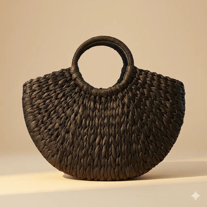 Sac Panier Papier Tressé Géométrique