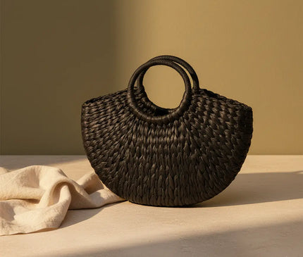 Sac Panier Papier Tressé Géométrique