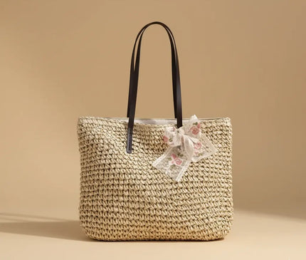 Sac Panier Bohème Tressé Naturel