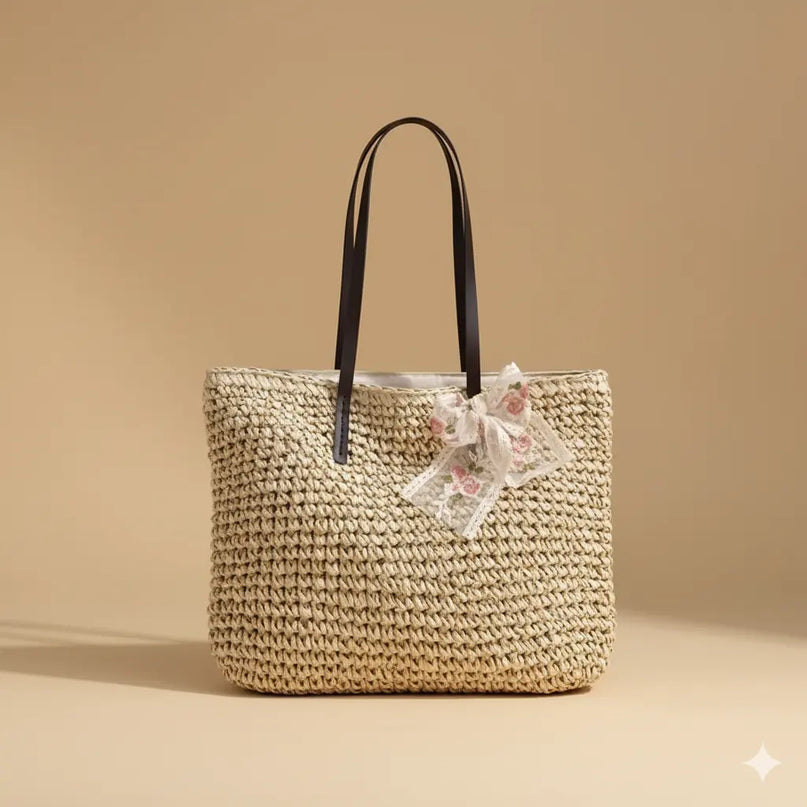 Sac Panier Bohème Tressé Naturel
