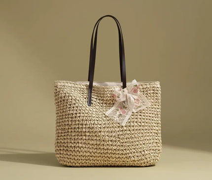 Sac Panier Bohème Tressé Naturel
