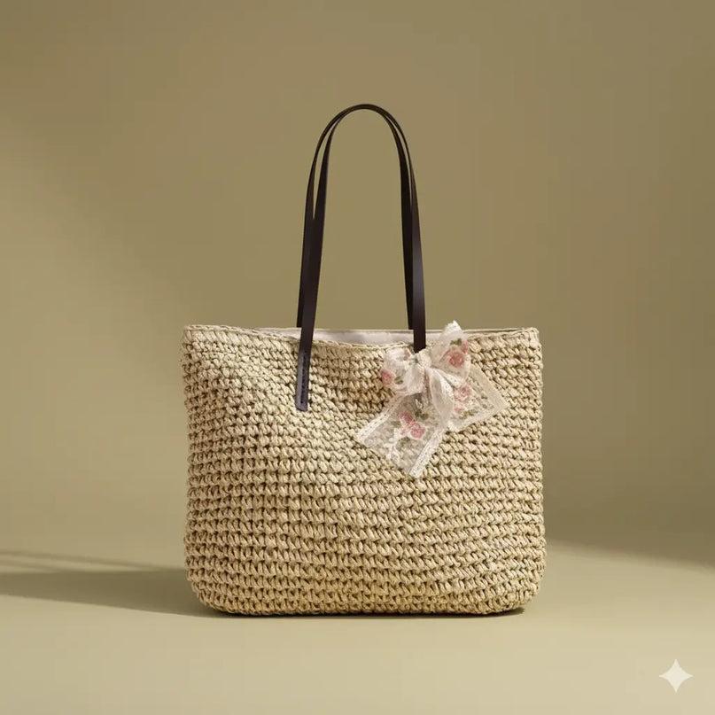 Sac Panier Bohème Tressé Naturel