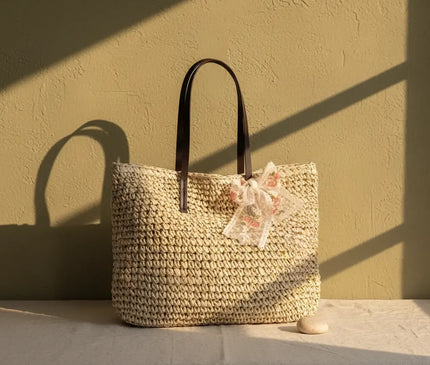 Sac Panier Bohème Tressé Naturel