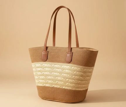 Sac Panier Épaule Rayures Estivales
