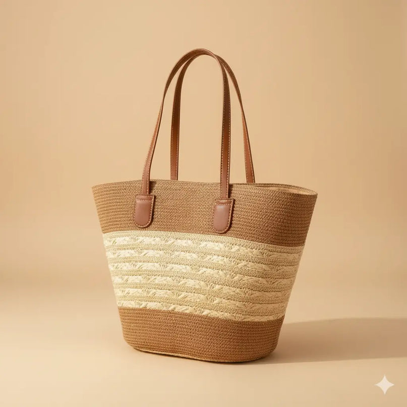 Sac Panier Épaule Rayures Estivales