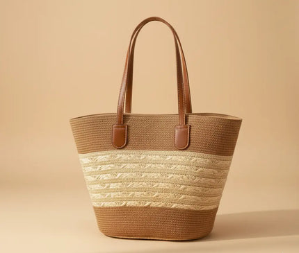 Sac Panier Épaule Rayures Estivales