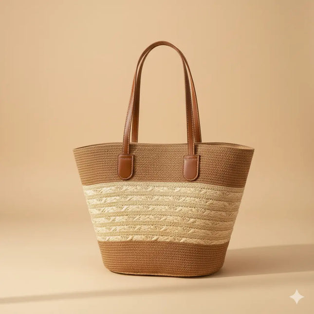 Sac Panier Épaule Rayures Estivales