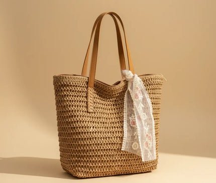 Sac Panier Épaule Tressé Dentelle