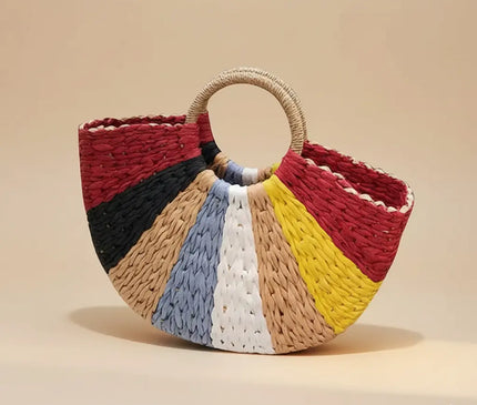 Sac Panier Femme Papier Tressé Souple