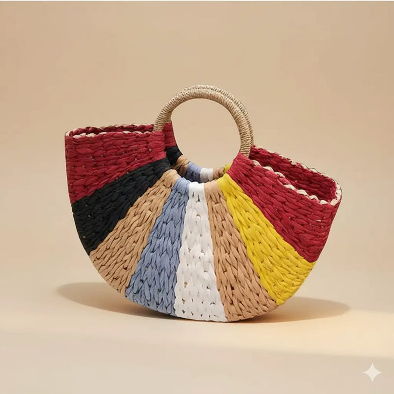 Sac Panier Femme Papier Tressé Souple