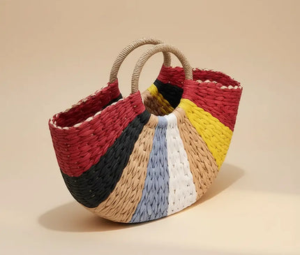 Sac Panier Femme Papier Tressé Souple