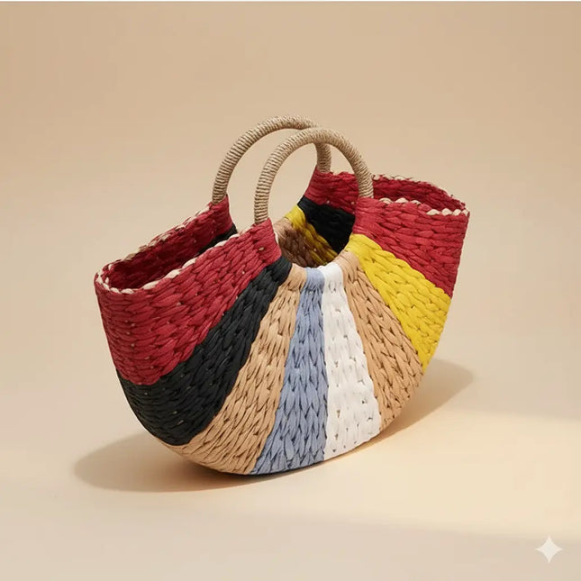 Sac Panier Femme Papier Tressé Souple
