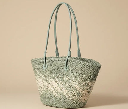 Sac Panier Grand Tressé Paille Épaule