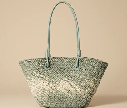 Sac Panier Grand Tressé Paille Épaule