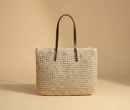 Sac Panier Tressé Anses Épaules