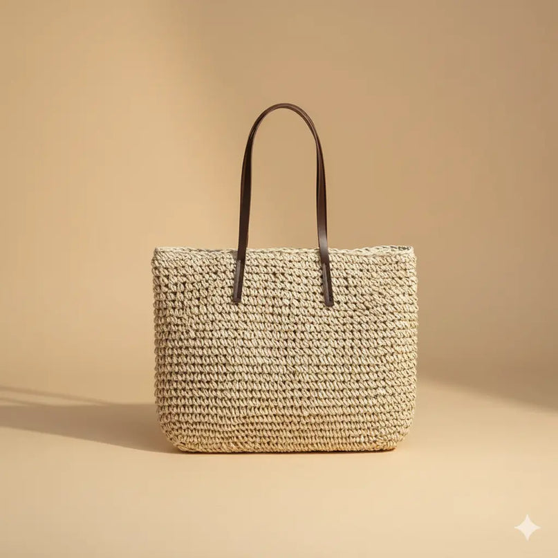 Sac Panier Tressé Anses Épaules