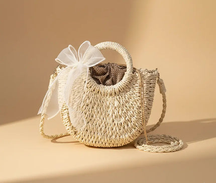 Sac Panier Tressé Fleurs Bohème