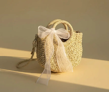 Sac Panier Tressé Fleurs Bohème