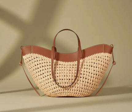 Sac Panier Hobo Tressé Bicolore