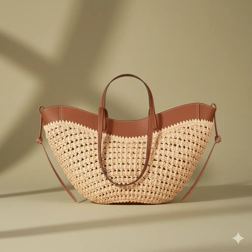 Sac Panier Hobo Tressé Bicolore
