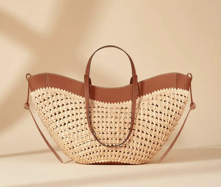 Sac Panier Hobo Tressé Bicolore