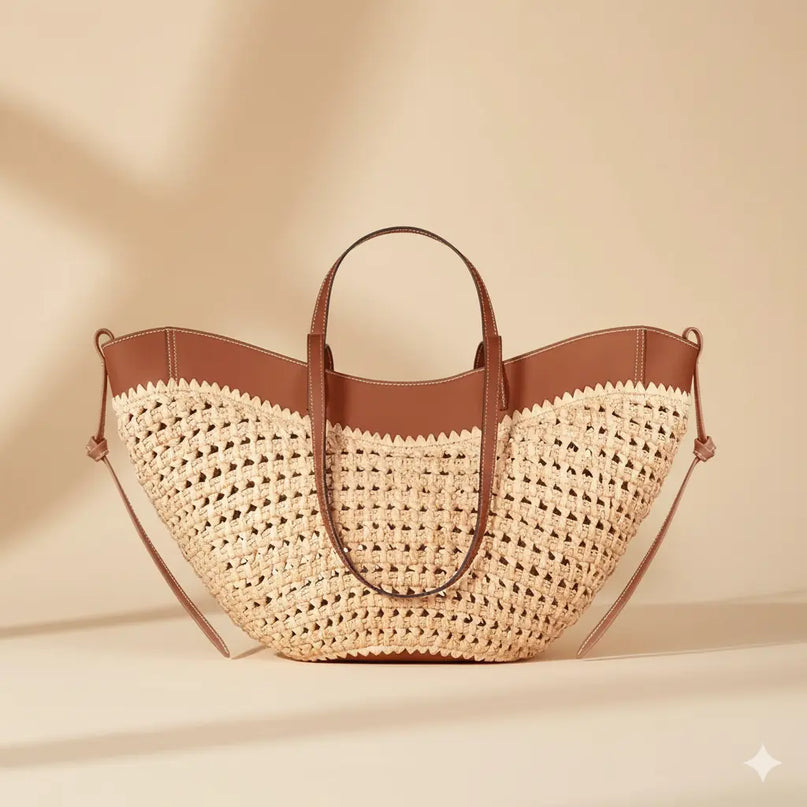 Sac Panier Hobo Tressé Bicolore
