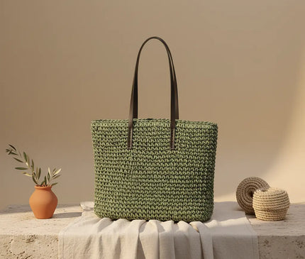 Sac Panier Paille Tressée Bohème