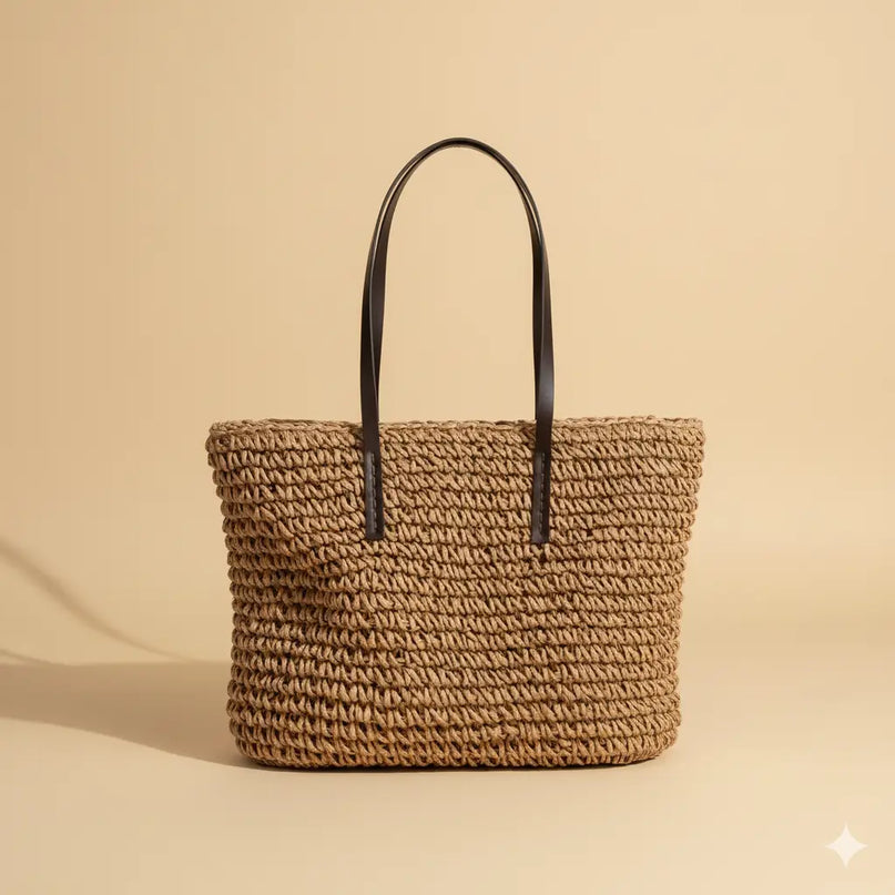 Sac Panier Paille Épaule Zippé