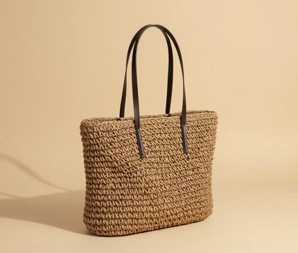 Sac Panier Paille Épaule Zippé