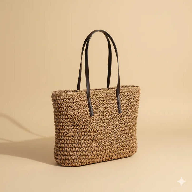 Sac Panier Paille Épaule Zippé