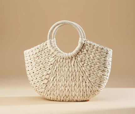 Sac Panier Papier Tressé Multicolore