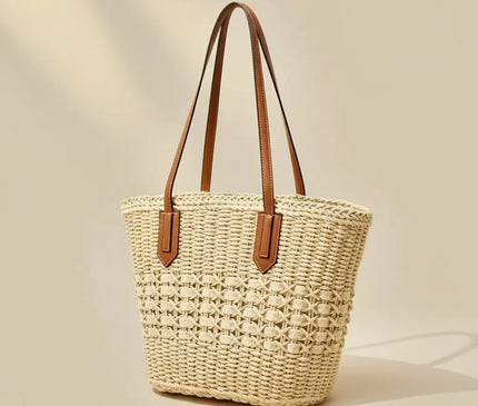 Sac Panier Paille Épaule Rigide Ajouré