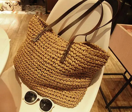 Sac Panier Paille Épaule Zippé