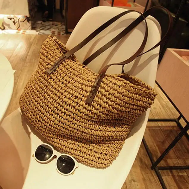 Sac Panier Paille Épaule Zippé
