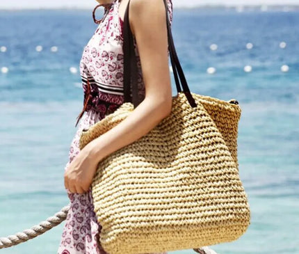 Sac Panier Paille Tressée Bohème