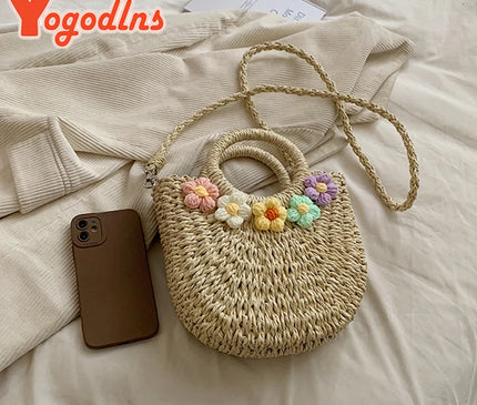 Sac Panier Rond Ruban Élégant