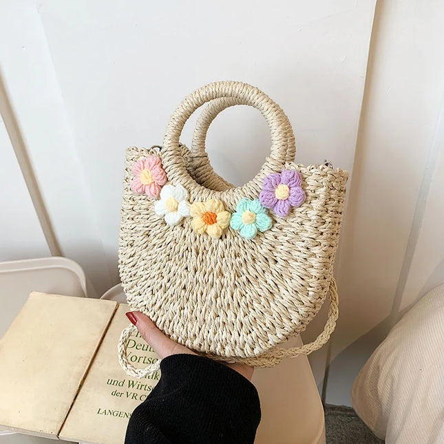 Sac Panier Paille Nœud Bohème Tressé