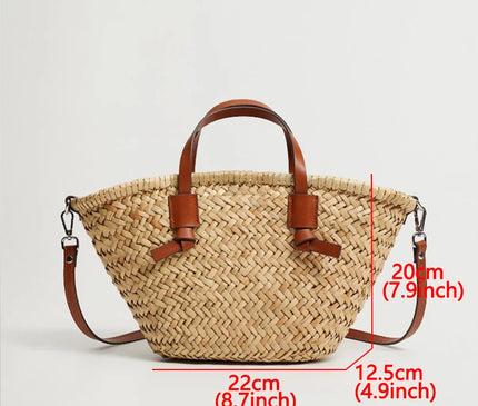 Sac Panier Paille Tressé Seau