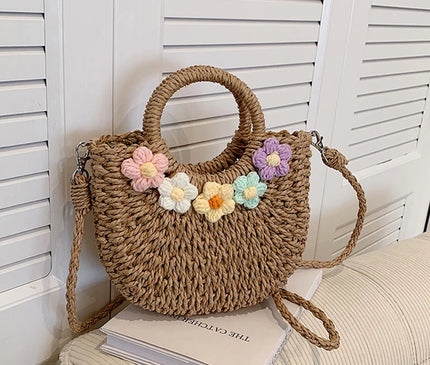 Sac Panier Rond Ruban Élégant