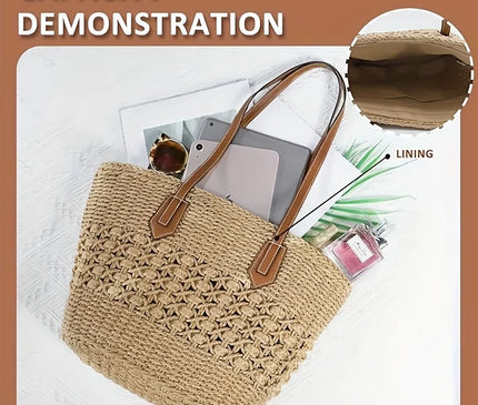 Sac Panier Paille Épaule Rigide Ajouré