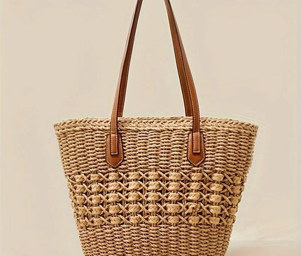 Sac Panier Paille Été Ajouré Zippé