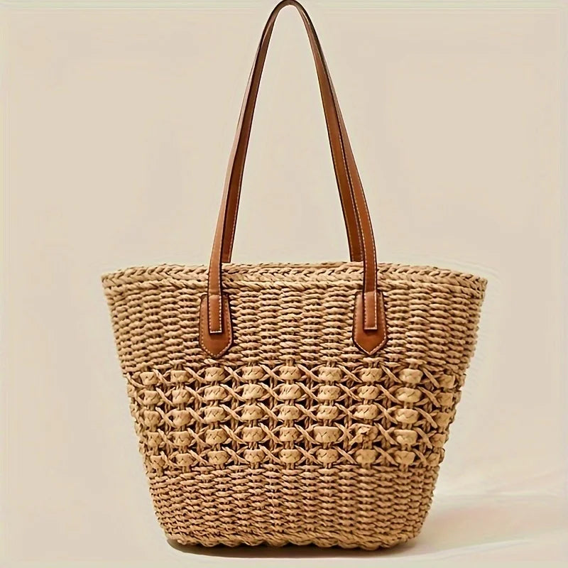 Sac Panier Paille Été Ajouré Zippé