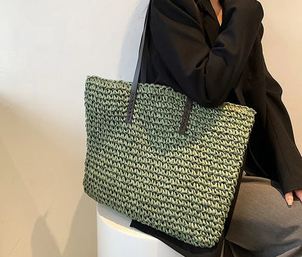 Sac Panier Paille Tressée Bohème