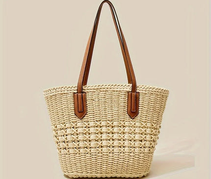 Sac Panier Paille Épaule Rigide Ajouré