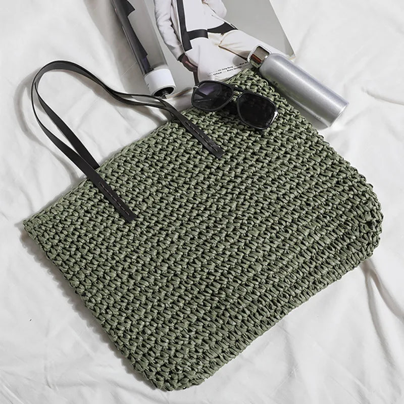 Sac Panier Paille Tressée Bohème