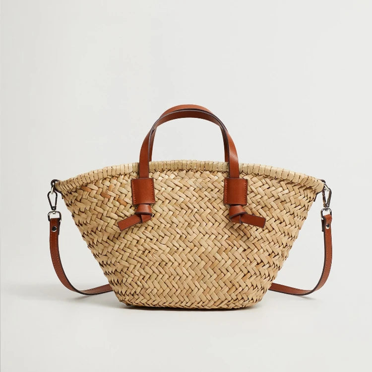 Sac Panier Paille Tressé Seau